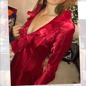 Vintage silk dress with slit detail